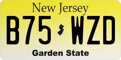 NJ license plate B75WZD