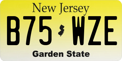 NJ license plate B75WZE