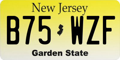 NJ license plate B75WZF