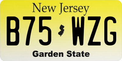 NJ license plate B75WZG