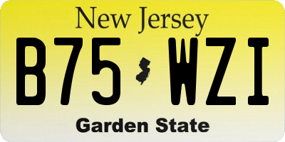 NJ license plate B75WZI