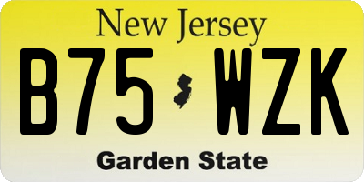 NJ license plate B75WZK