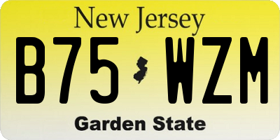 NJ license plate B75WZM