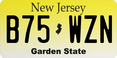 NJ license plate B75WZN