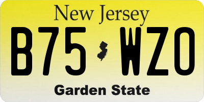 NJ license plate B75WZO