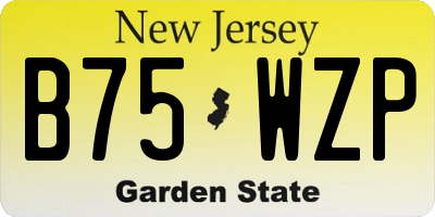 NJ license plate B75WZP