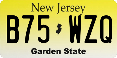 NJ license plate B75WZQ