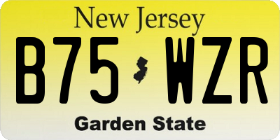 NJ license plate B75WZR