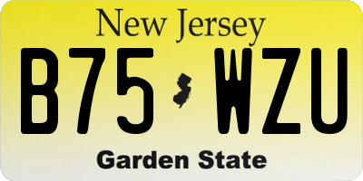 NJ license plate B75WZU