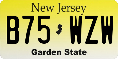 NJ license plate B75WZW