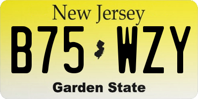 NJ license plate B75WZY