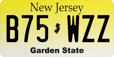 NJ license plate B75WZZ