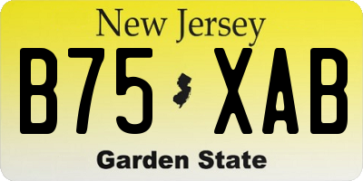 NJ license plate B75XAB