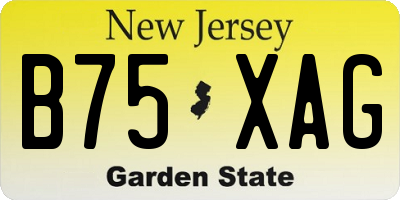 NJ license plate B75XAG