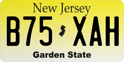 NJ license plate B75XAH