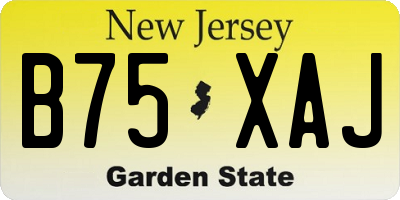 NJ license plate B75XAJ