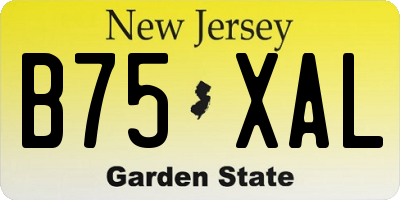 NJ license plate B75XAL
