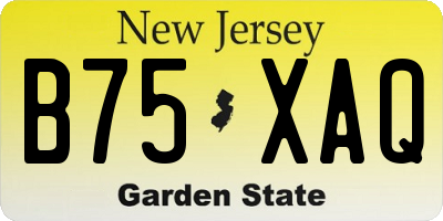 NJ license plate B75XAQ