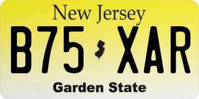 NJ license plate B75XAR
