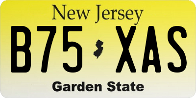 NJ license plate B75XAS