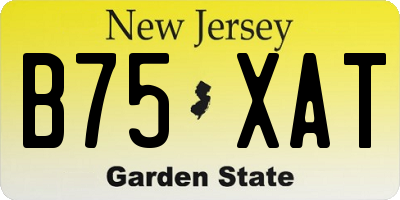 NJ license plate B75XAT