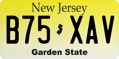 NJ license plate B75XAV
