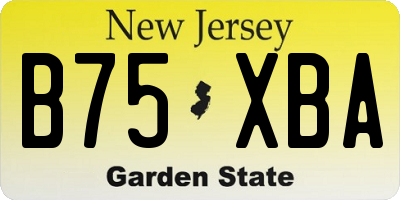 NJ license plate B75XBA