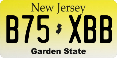 NJ license plate B75XBB