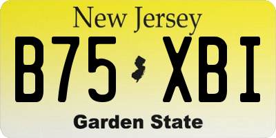 NJ license plate B75XBI