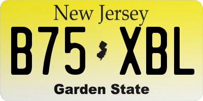 NJ license plate B75XBL