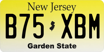 NJ license plate B75XBM
