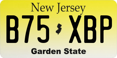 NJ license plate B75XBP