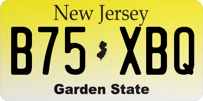 NJ license plate B75XBQ