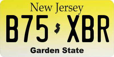 NJ license plate B75XBR