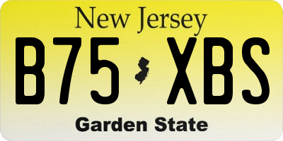 NJ license plate B75XBS
