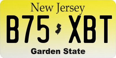 NJ license plate B75XBT
