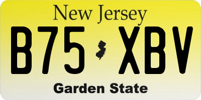 NJ license plate B75XBV