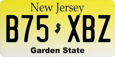 NJ license plate B75XBZ