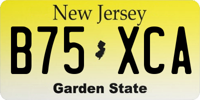 NJ license plate B75XCA