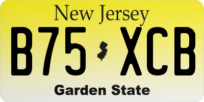 NJ license plate B75XCB