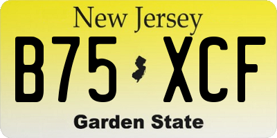 NJ license plate B75XCF