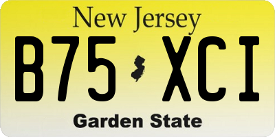 NJ license plate B75XCI
