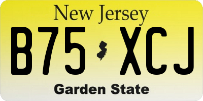 NJ license plate B75XCJ