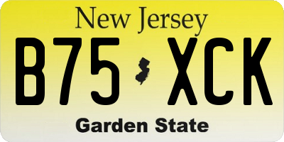 NJ license plate B75XCK