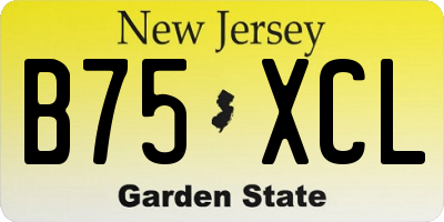 NJ license plate B75XCL