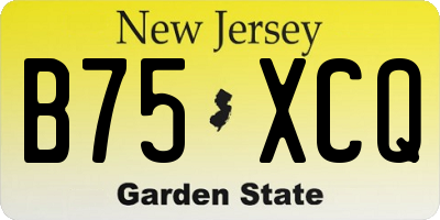 NJ license plate B75XCQ