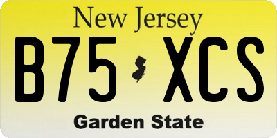 NJ license plate B75XCS