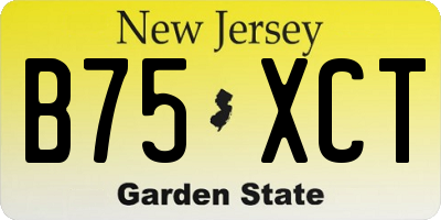 NJ license plate B75XCT