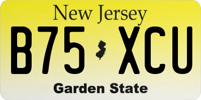 NJ license plate B75XCU