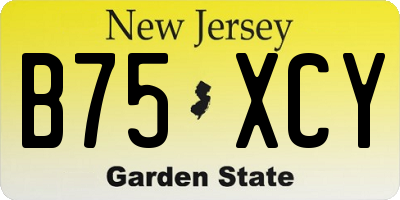 NJ license plate B75XCY